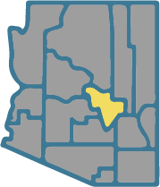 State of Arizona with a location marker