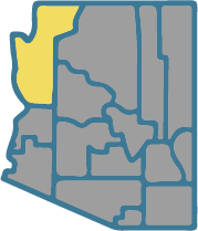 State of Arizona with a location marker