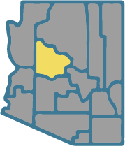 State of Arizona with a location marker